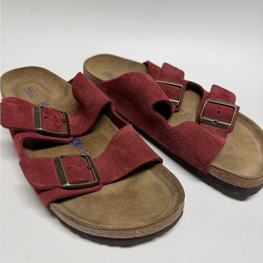 Birkenstock Red Suede Sandals
